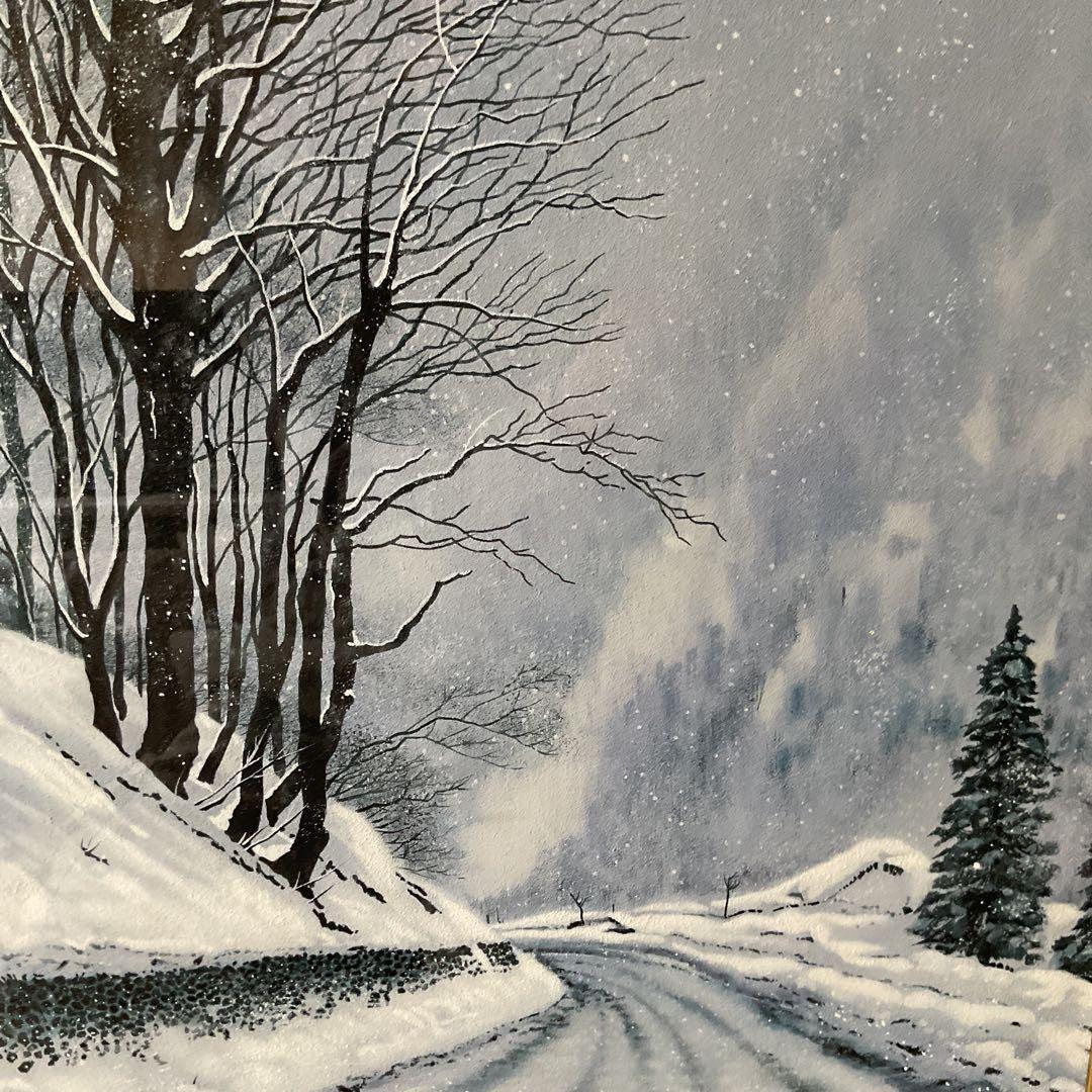 模写 加山又造 日本画【風景画 冬 】 額装 共シール タトウ箱付 - メルカリ