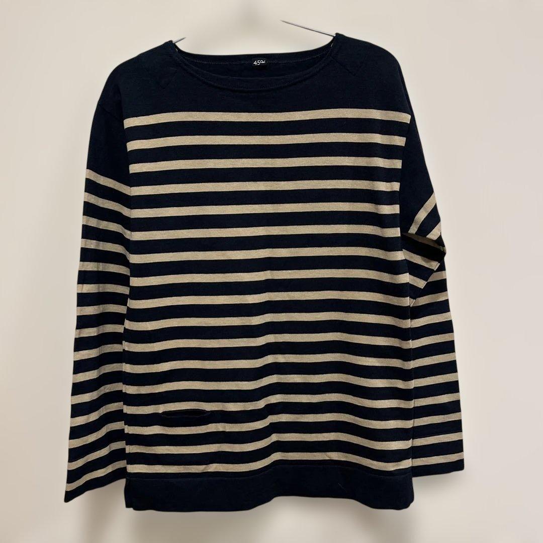 45R ニットソーの908バスクTシャツ　最終価格 45RUSモーニットソーの908バスクTシャツ: WOMEN｜45R