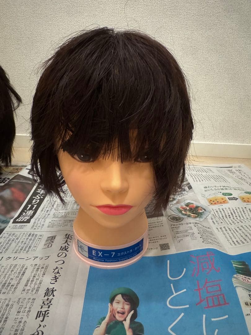 美容師 カットウィッグ 練習用 1つ新品 その他使用 計7体 - メルカリ