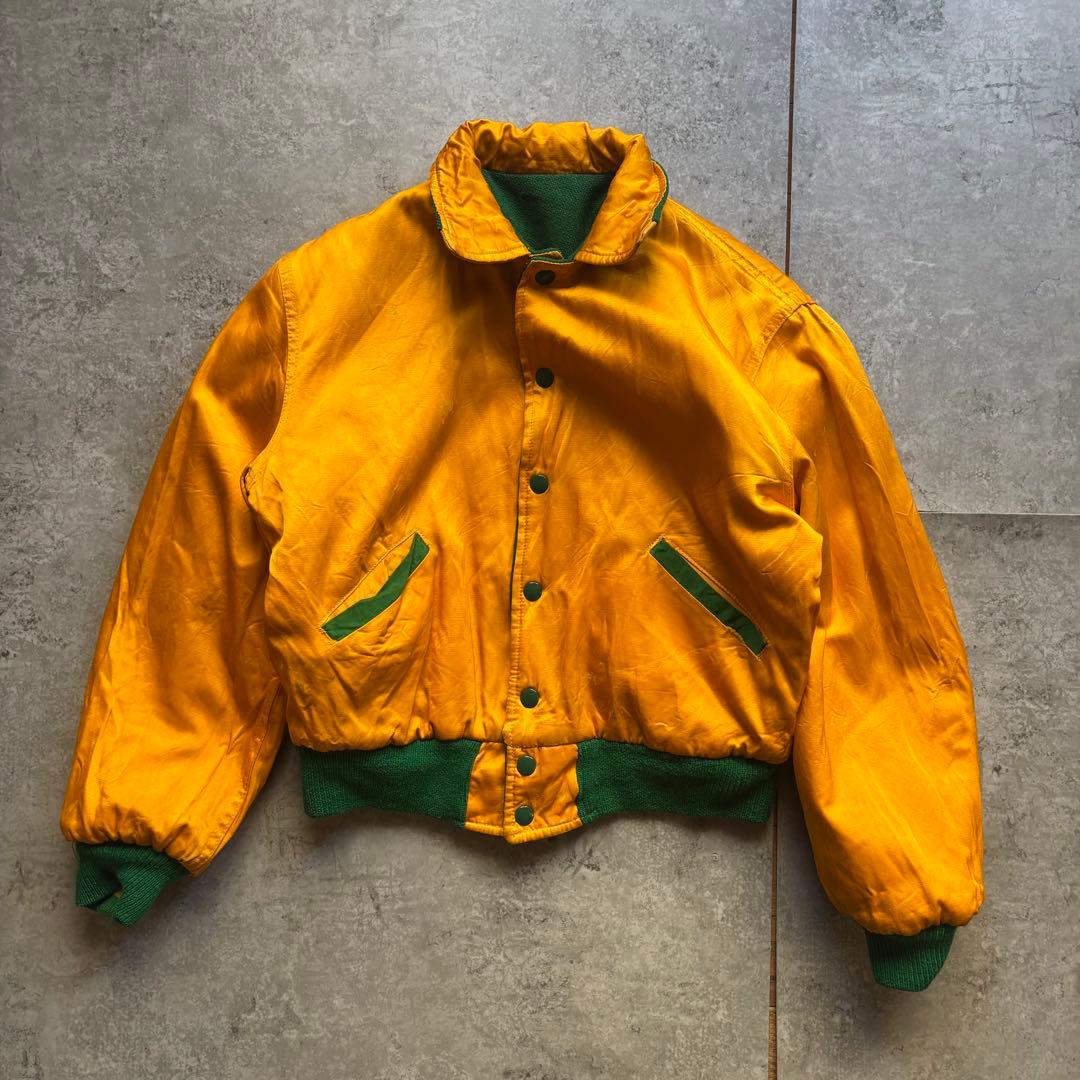 古着　50s 60s リバーシブル　ジャケット　スタジャン　サテン　ヴィンテージ 楽天市場】60s ヴィンテージ リバーシブル フルジップ サテン
