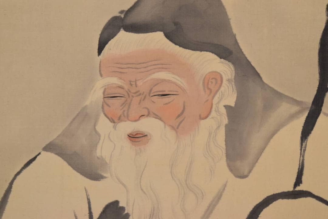 真作】玉水/高士人物図/掛軸/名家伝来/AA-886