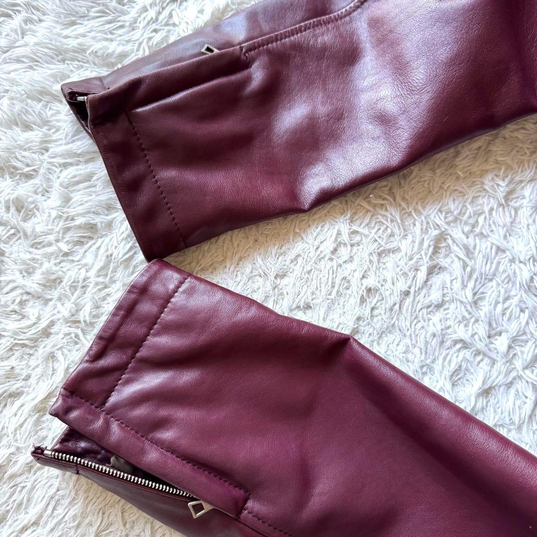 超希少色ボルドー！ ポールスミス シングル ライダースジャケット 牛革