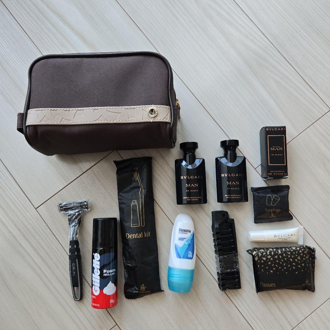 エミレーツ航空 ビジネスクラス メンズアメニティポーチ BVLGARI
