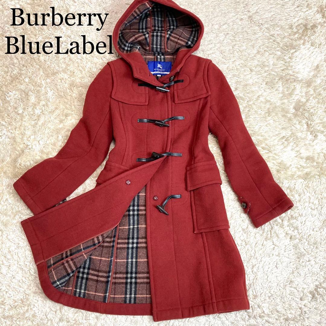 BURBERRY BLUELABELノバチェック赤 ダッフルコートsize38