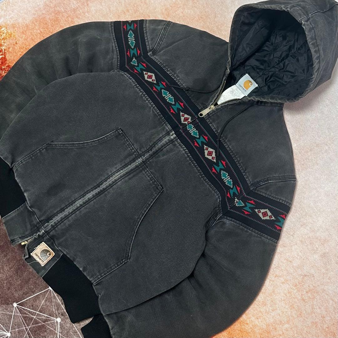 90s Carhartt ネイティブ柄 アクティブジャケット J78 BLK - メルカリ