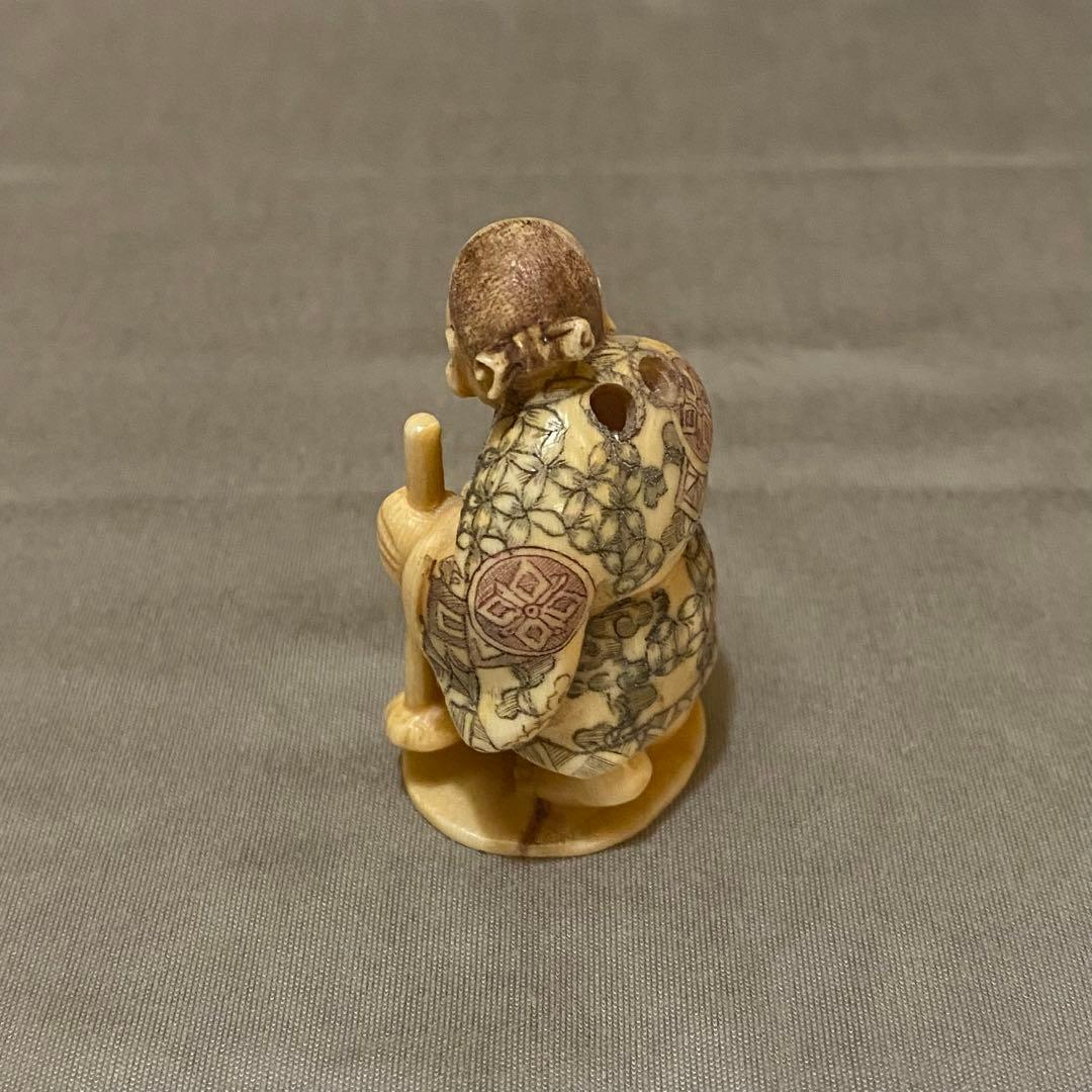 古美術 在銘 山口 カバ牙 根付 河馬 骨董 Netsuke 人物 彫刻⑥ - メルカリ