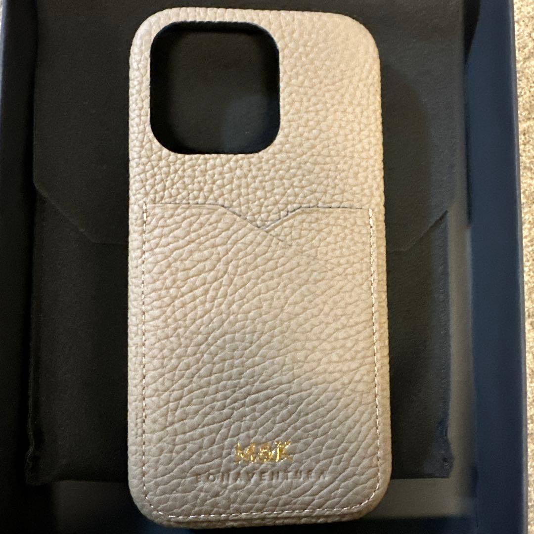 BONAVENTURA iPhoneケース エトープ×グレージュ 14Pro用 BONAVENTURA（ボナベンチュラ） スマホケース (iPhone 14 Pro) バック