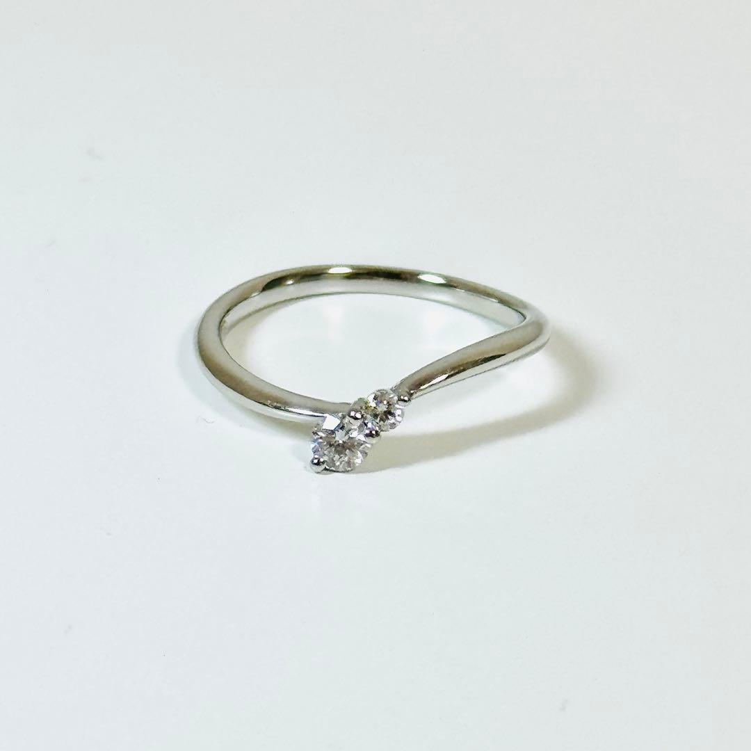 プラチナ ダイヤモンドリングPt950 0.1ct+0.04ct 10号ケイウノ