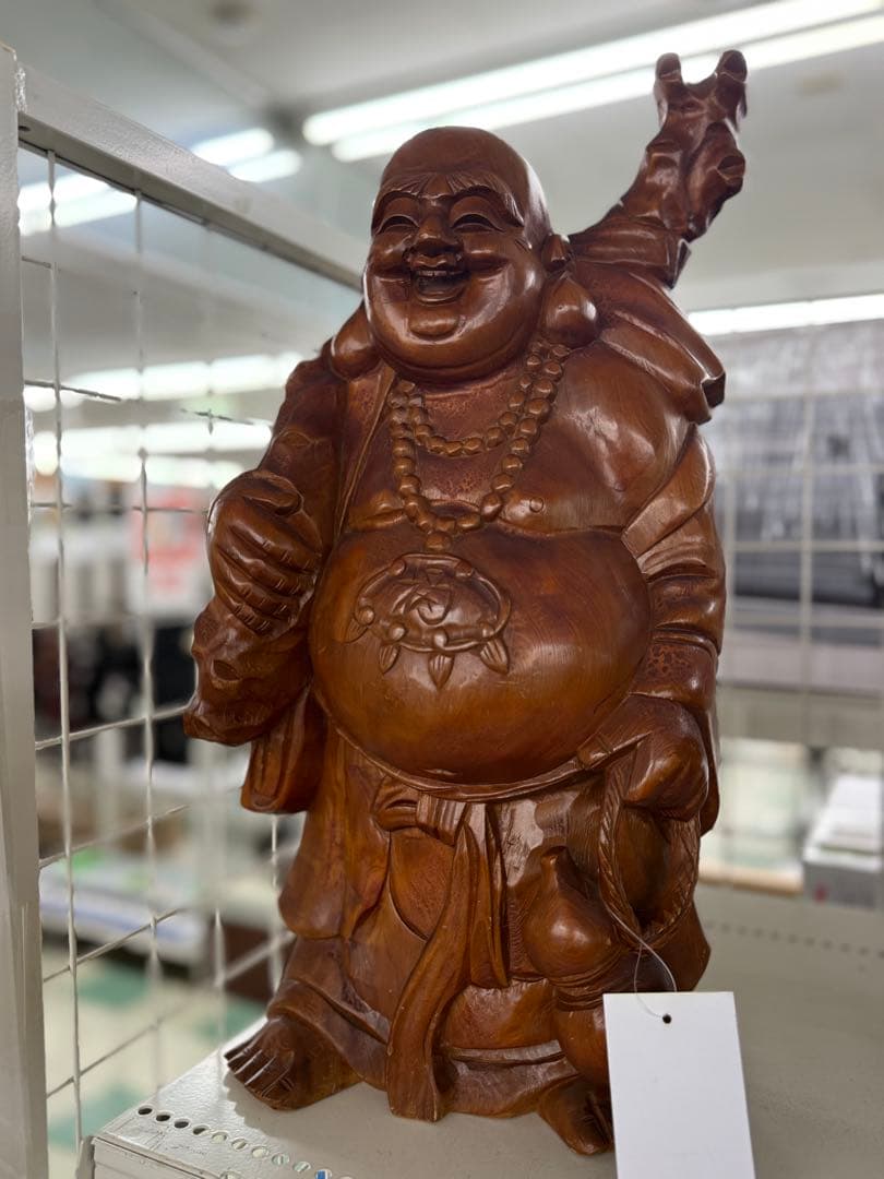 木製 笑顔の仏像 木製 笑顔の仏像 約30cm 高さ約30cm