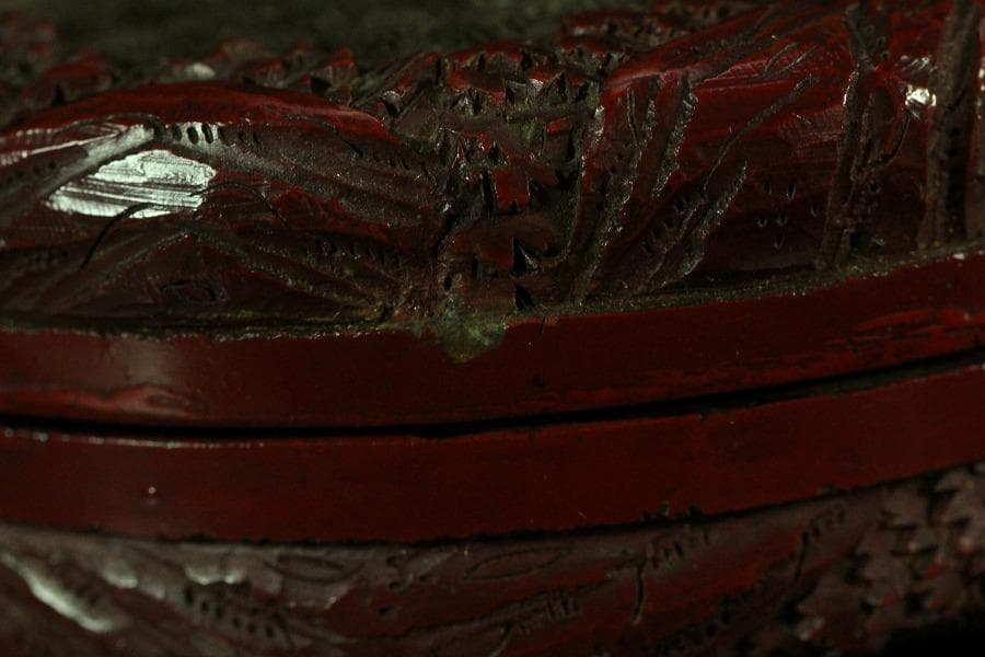 中国美術 堆朱 刻松下人物紋 香合(K-A833) - メルカリ