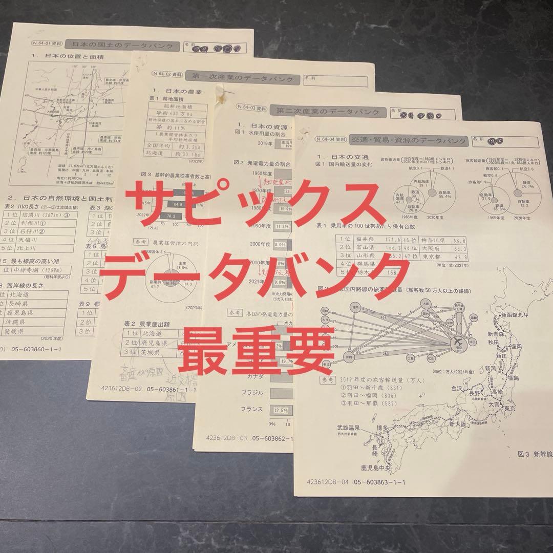サピックス SAPIX 社会 6年生 データバンク☆重要 - メルカリ