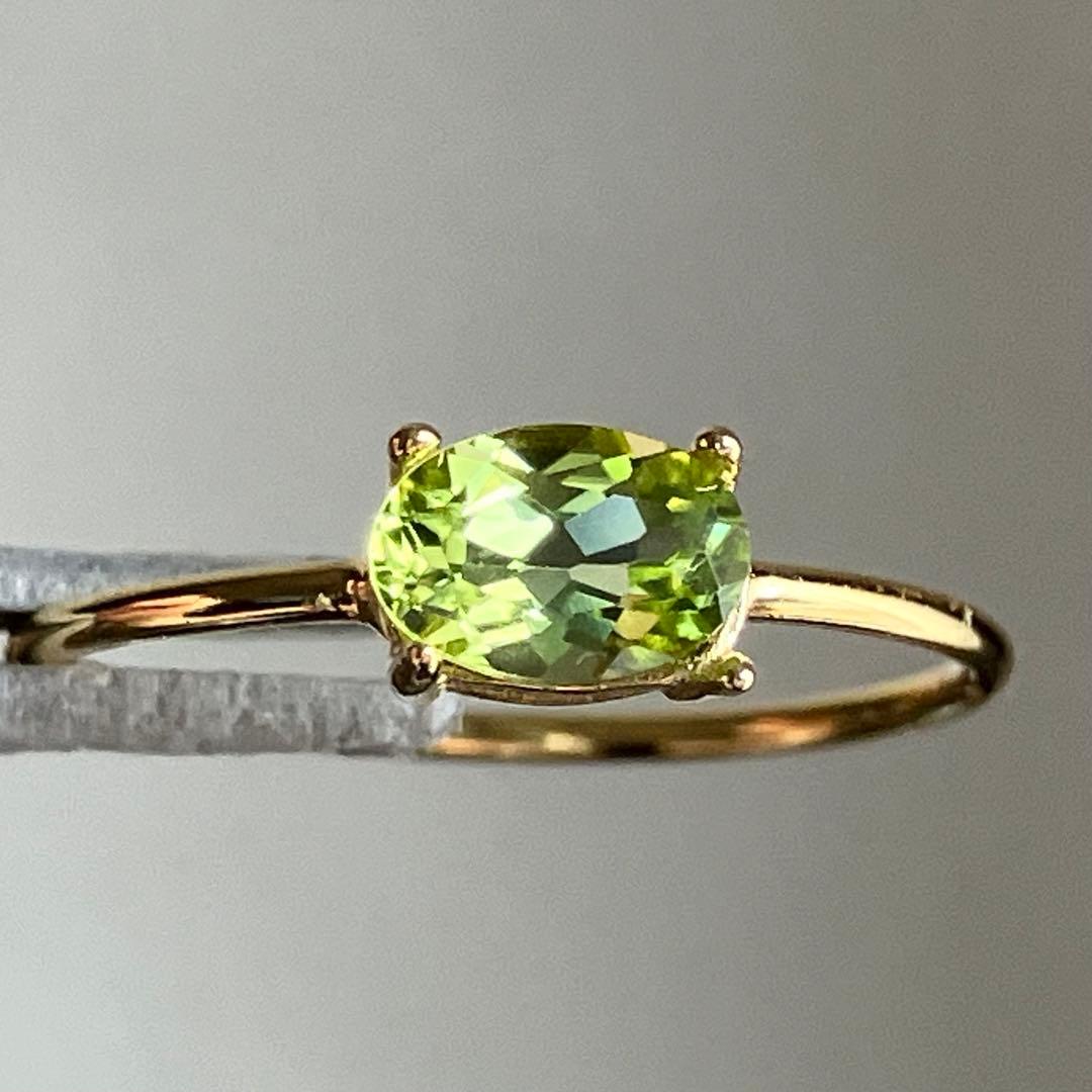 るるさまご確認用】ペリドットのオーバルファセットリング0608