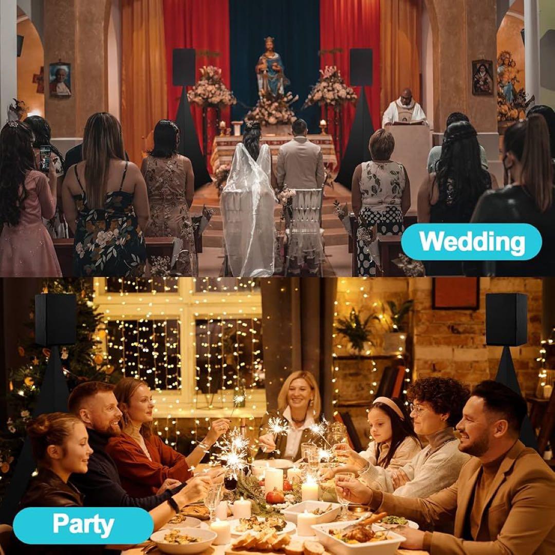 スピーカースタンドカバー 1枚 三脚 ブラック 伸縮 簡単 マジック