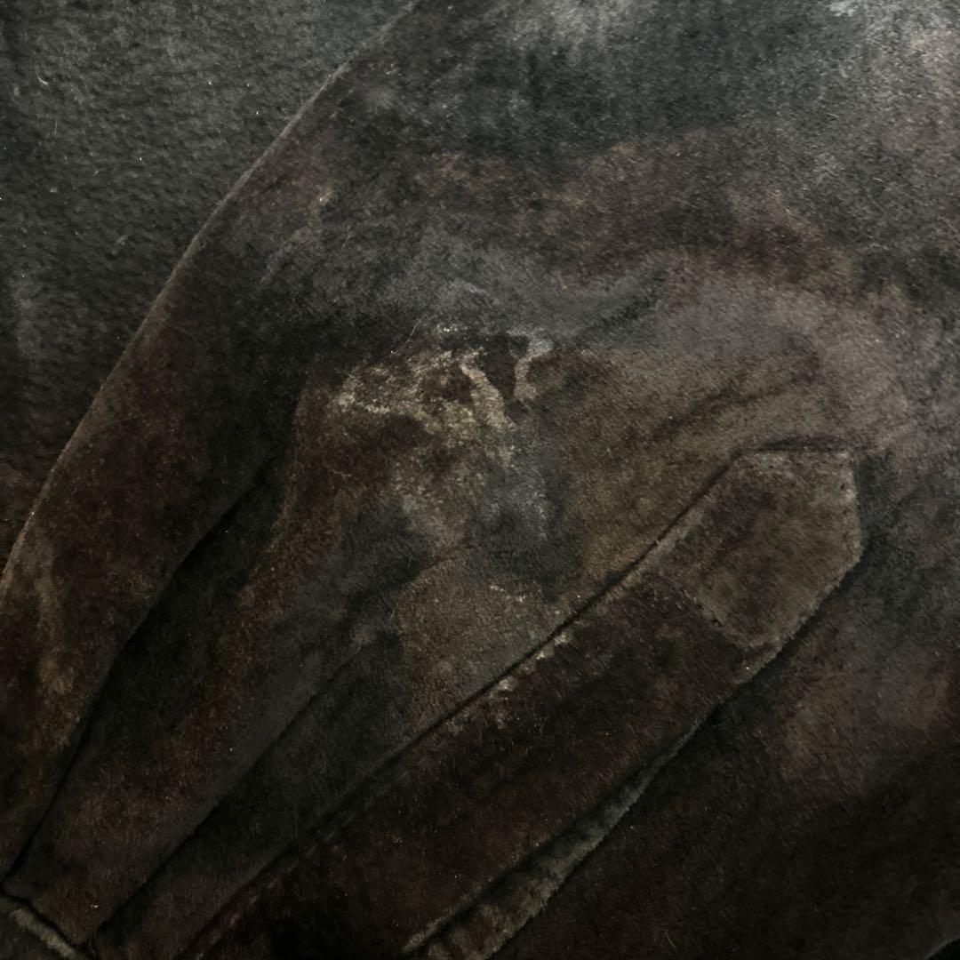 PERRY ELLIS ブラック スエードジャケット M 本革 短丈 ボックス