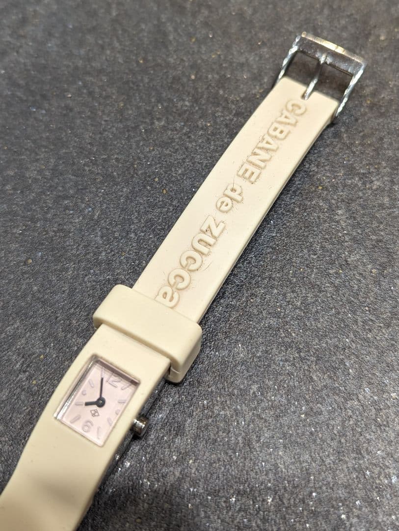 電池交換済み CABANE de ZUCCa ズッカ 腕時計 チューインガム 白