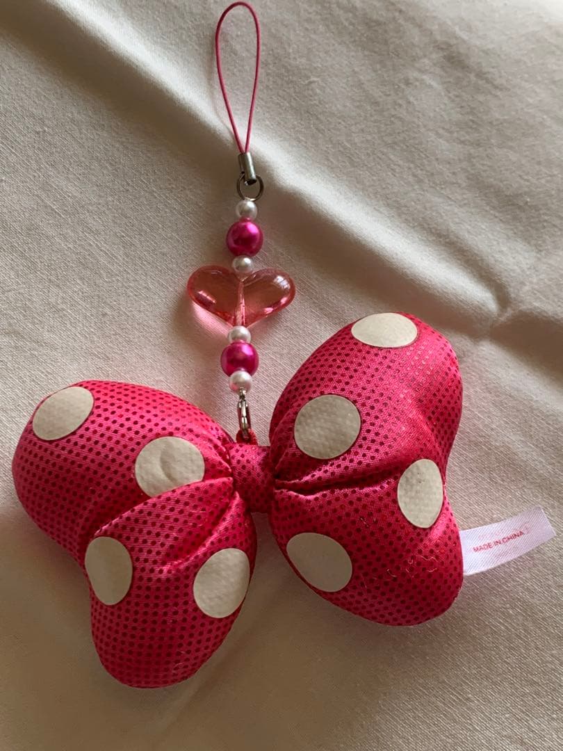 ディズニー カチューシャ イヤリング ミニー ピンク 水玉 リボン