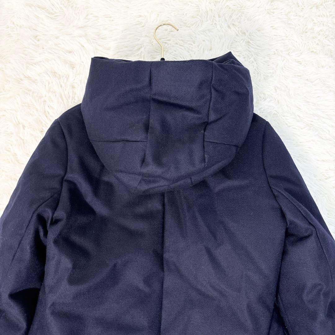 ☆美品☆セオリーリュクス ウールツイルダウンコート Aライン ネイビー