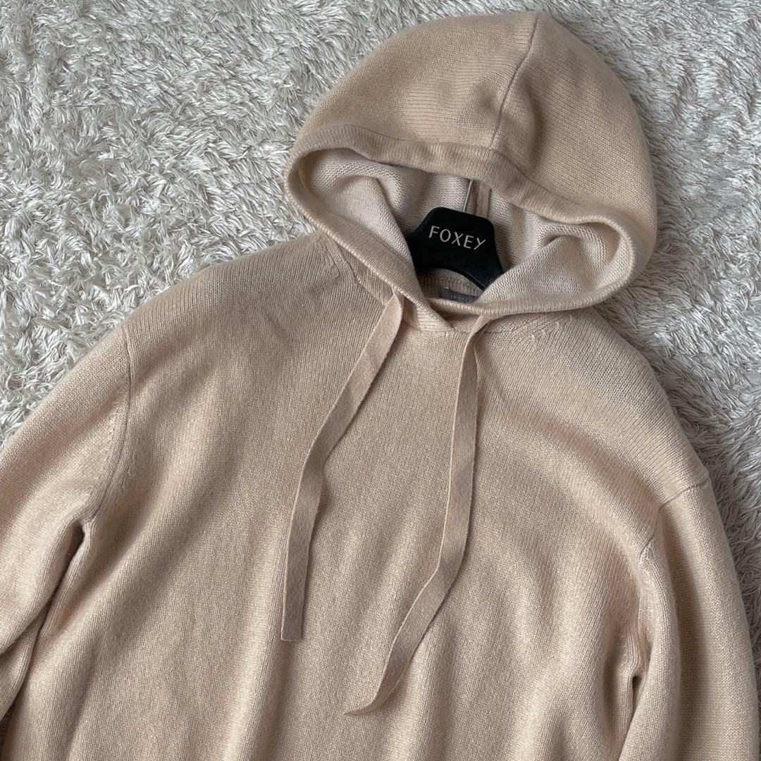 美品】セオリーリュクス カシミア100％ニットパーカー キャメル