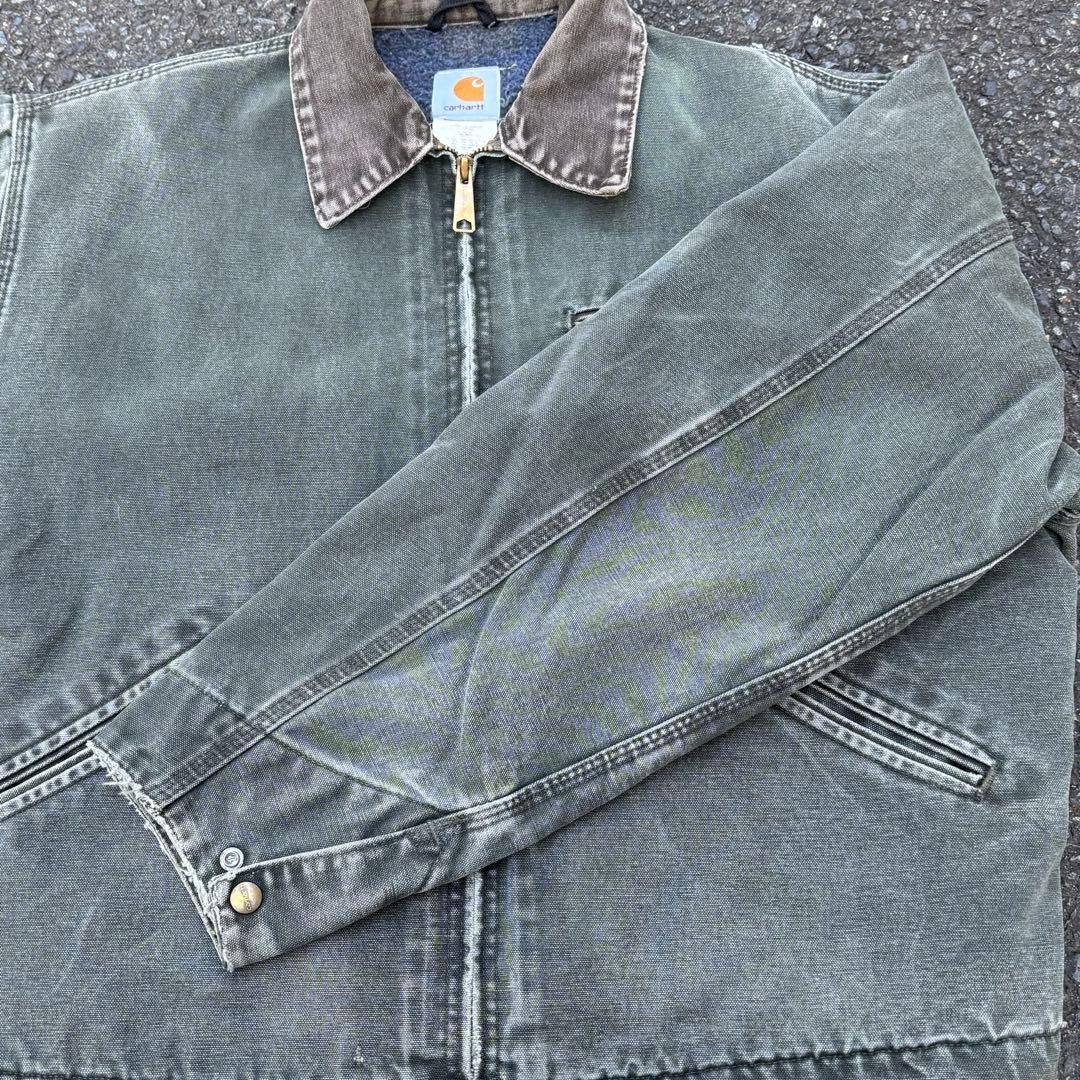 希少 Carhartt/カーハートデトロイトジャケットモスグリーン J97MOS