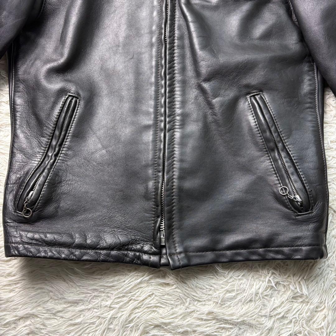 良品 Lサイズ相当 ショット 641 シングルライダースジャケット