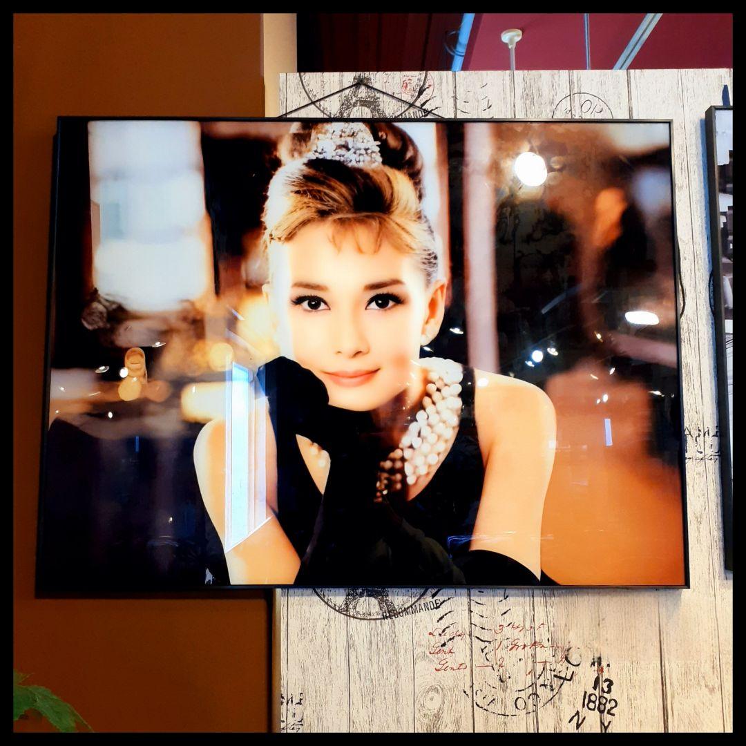 輸入雑貨 ミラーアート 英国 『オードリー・ヘプバーン』 特殊強化