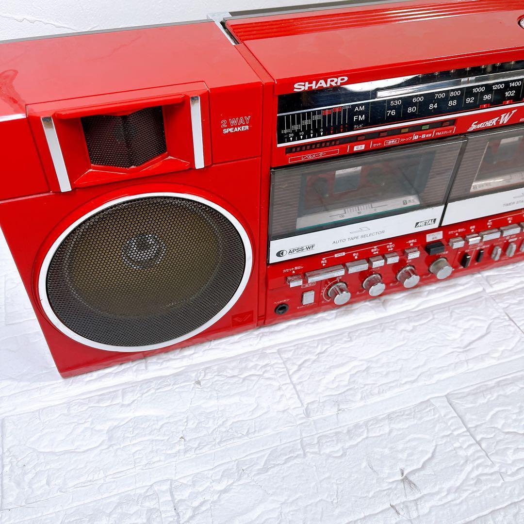 希少品　昭和レトロ　SHARP GF-490R ダブルカセットデッキ