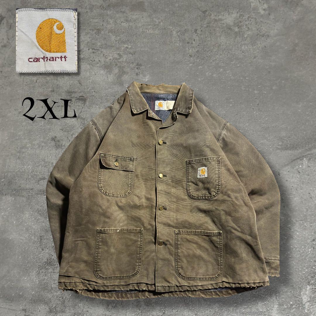 80s 星タグ USA製 カーハート チョアコート 茶 究極フェード 常田大希 80s 星タグ USA製 カーハート チョアコート 茶 究極フェード 2024 常田大希