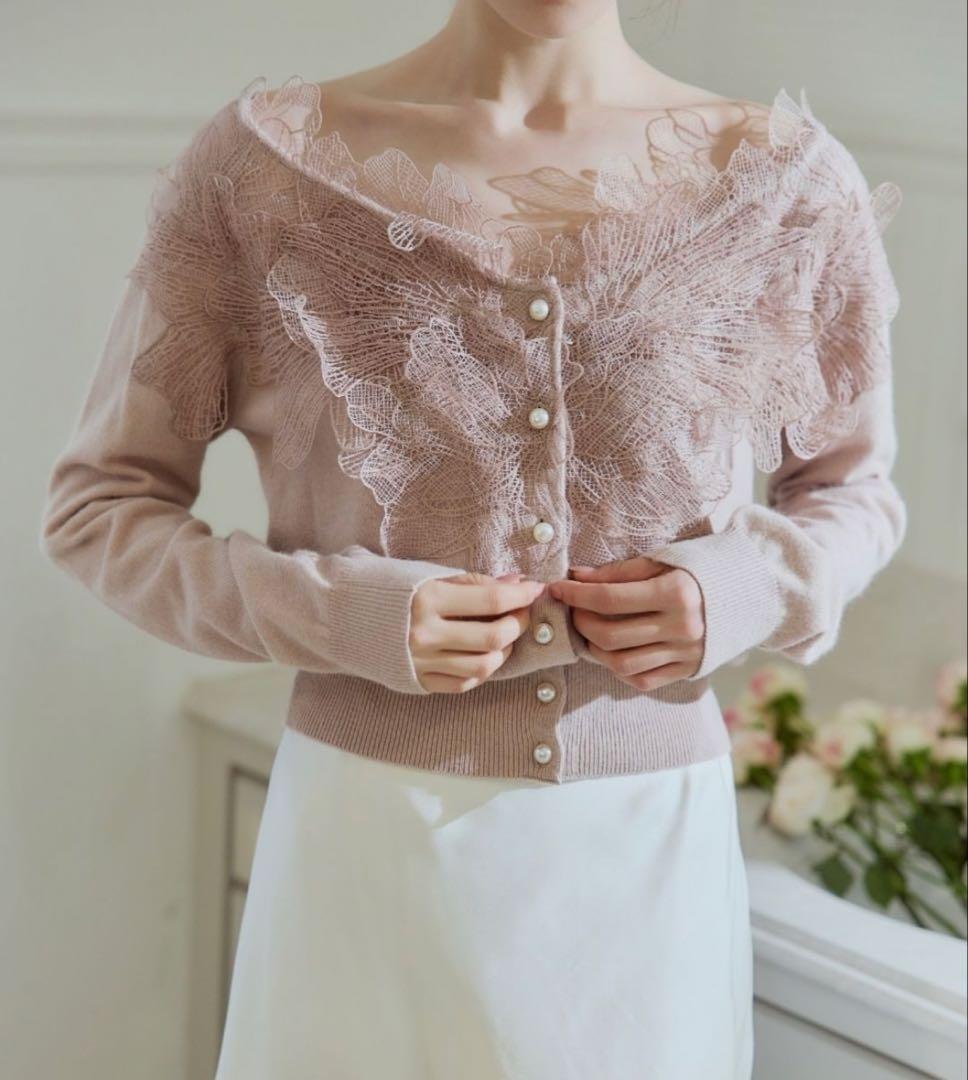 完売 新品未使用 polaura ポローラ レースフリルカーディガン - メルカリ