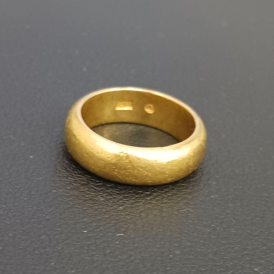 M052303)K24 リング YG かまぼこリング 純金 約11~12号 - メルカリ
