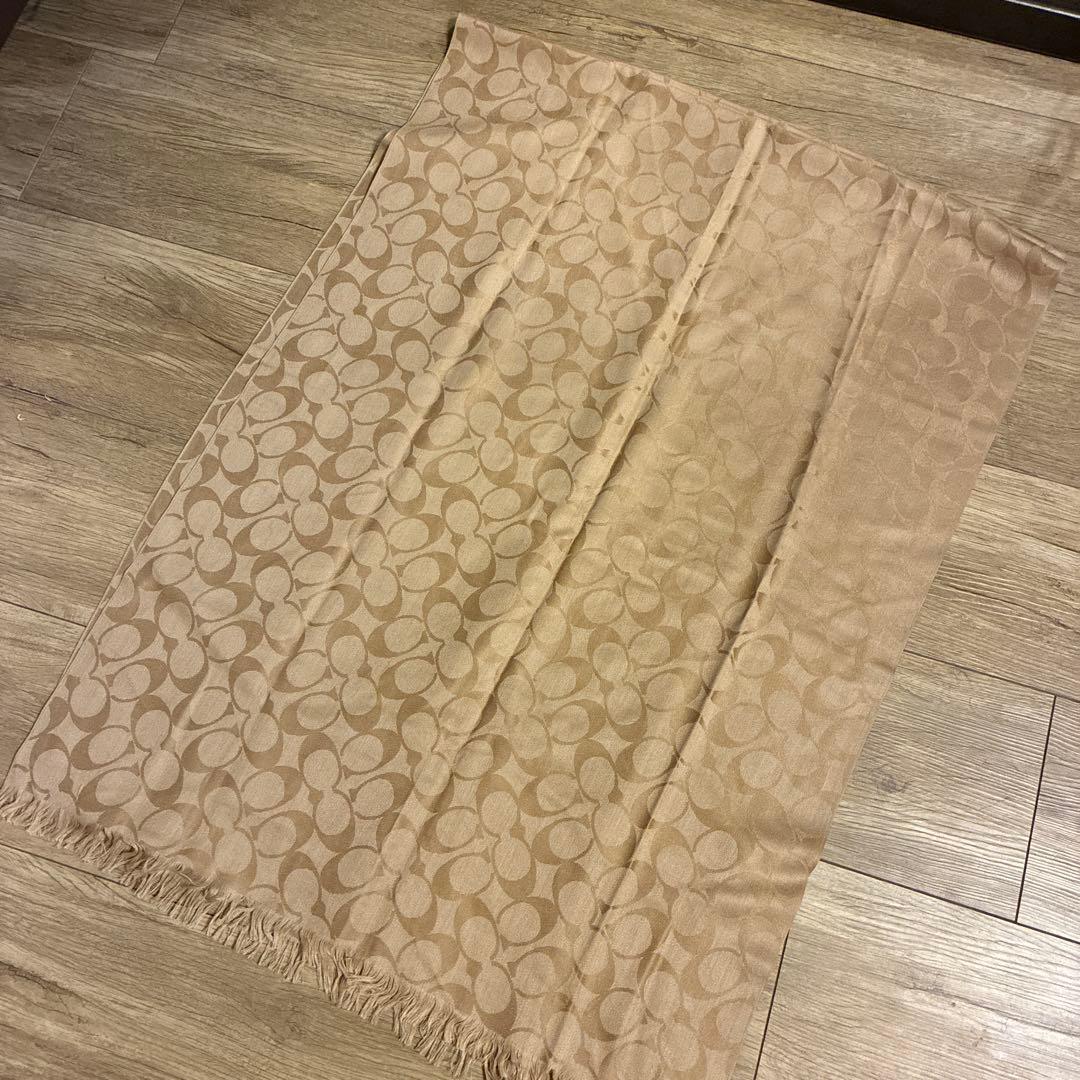 COACH ウールシルク　ストール　新品 COACH（コーチ） ストール マフラー シグネチャー ストール レディース