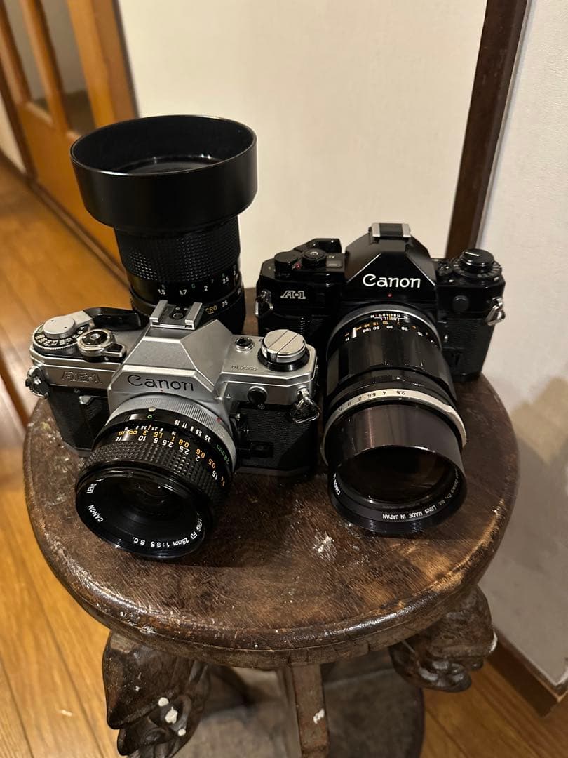 Canon A-1黒＋AE-1銀 レンズ3本付きセット