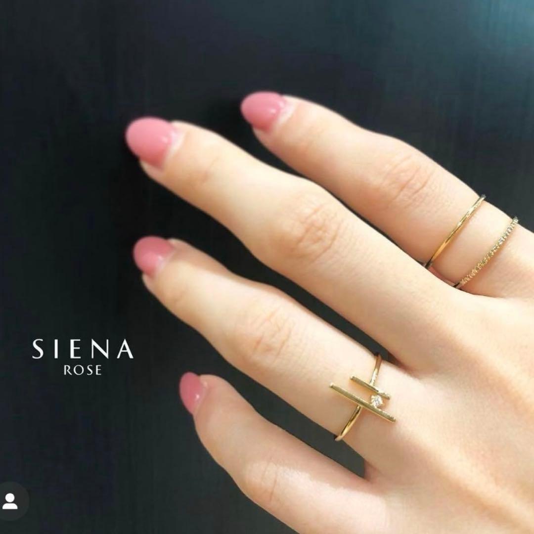 SIENA ROSE LINE 平行2連 ダイヤモンド リング 11号 SIENA ROSE LINE