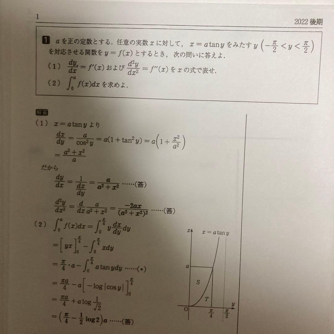 駿台 数学ZX 板書ノート プリント 数学四天王 杉山先生 医学部合格済み