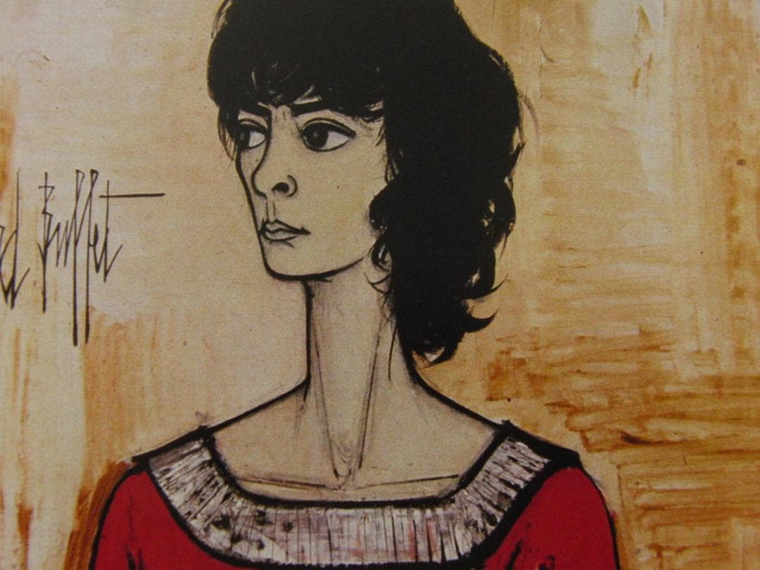 ベルナール・ビュッフェ「Annabel a la robe rouge」 - メルカリ