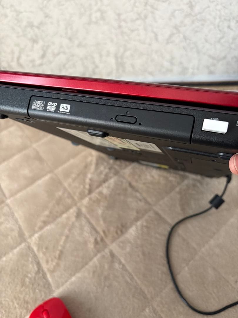 NEC LavieノートPC レッド 電源付 動作品