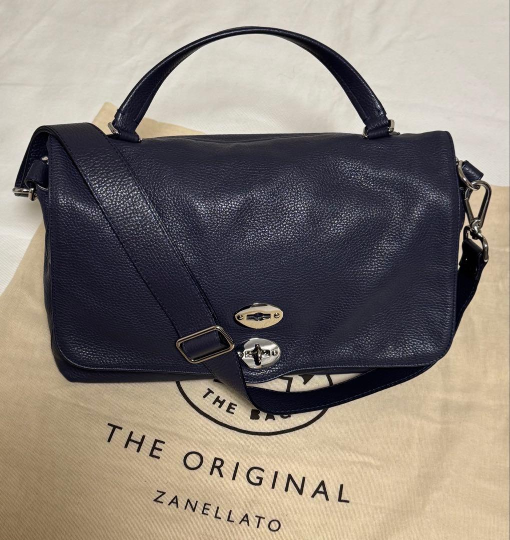 ◇イタリア製！ZANELLATO◇美品！『新型・ポスティーナ M＋』紺