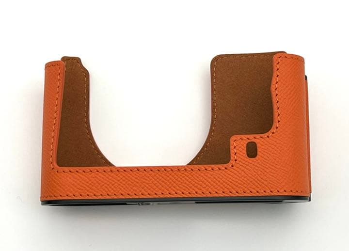 新品 本革 LEICA ライカ Q2用 カメラケース オレンジ色