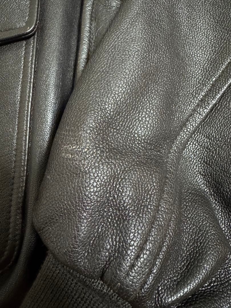 L.L.Bean A-2レザージャケット Mサイズ表記 黒 ゴートスキン 本革