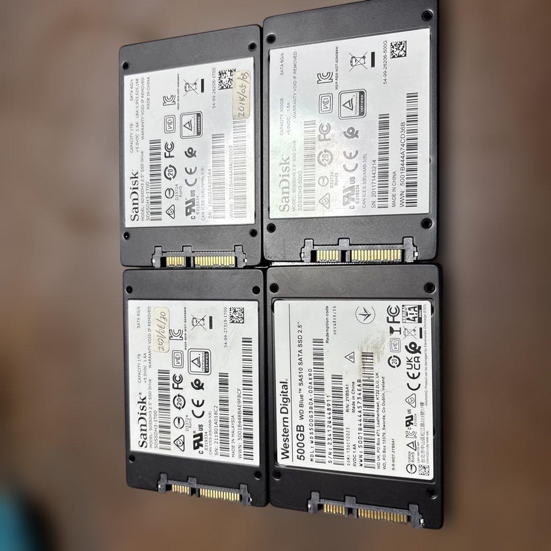 内蔵型SSD SanDisk Ultra 3D SSD & WD BlueSA510500GB