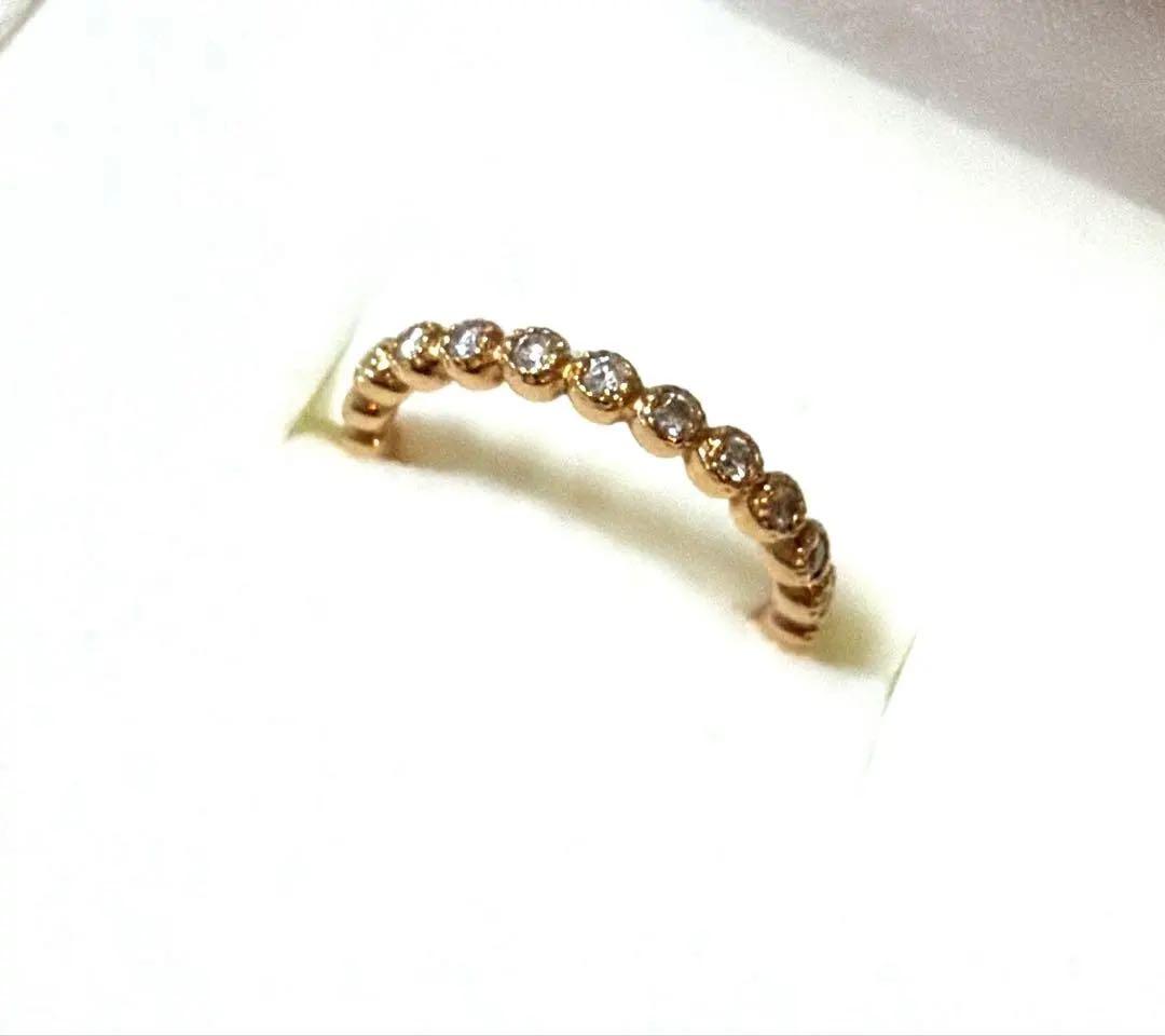 K18 PG１号0.10ct☆ダイヤモンド ハーフエタニティ ピンキーリング imgrc0122330232.jpg