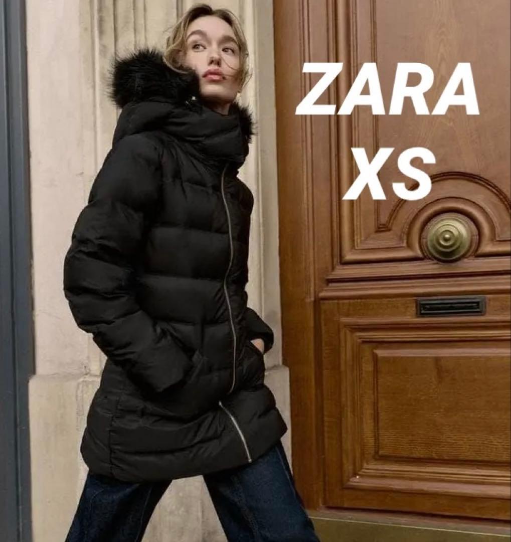 ZARA 撥水ウィンドブレーカーフード付きダウンジャケット XS - メルカリ