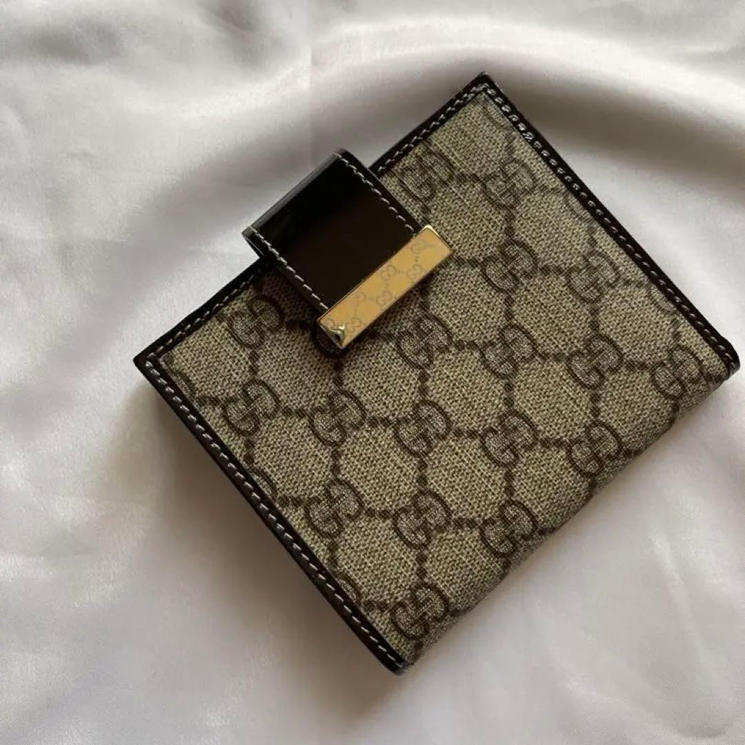 ユニタ★GUCCI GGパターン 二つ折り財布 グッチ 二つ折り財布 レディース ダブルG ウォレット ブラック GUCCI