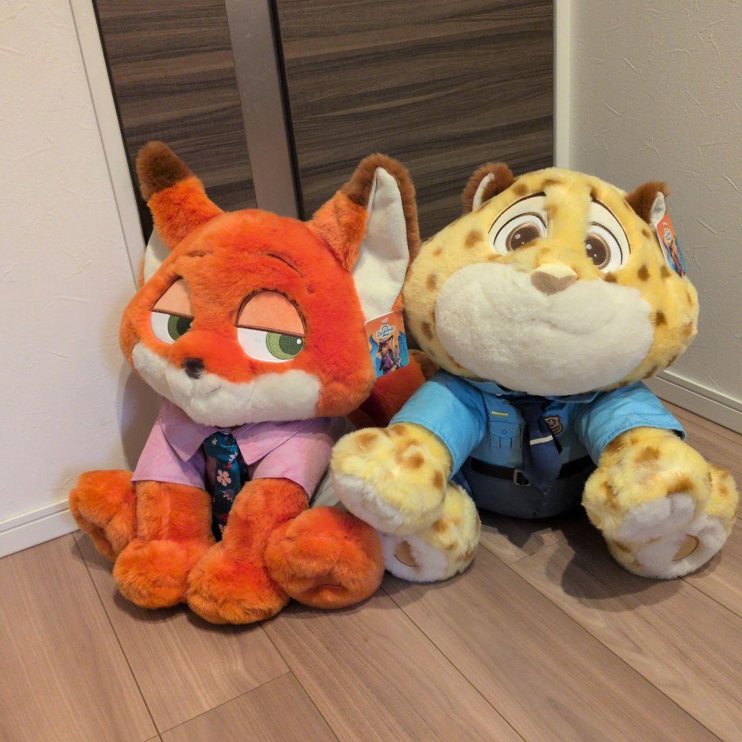 クロウハウザー&ニック　コストコ　ぬいぐるみ　ブランケット付き コストコ ズートピア2 ニック・ワイルド クロウハウザー ぬいぐるみ