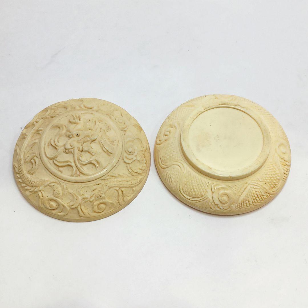 Y3122-65 高級彫刻 雲龍文 香合 33.1g　TTT