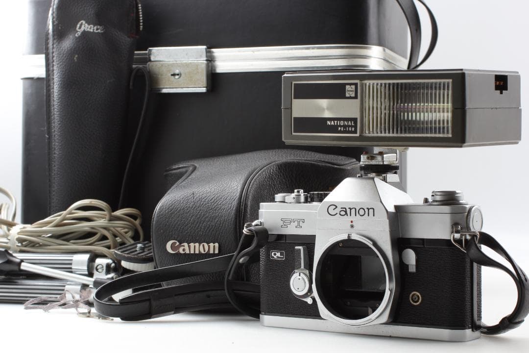 並品 整備済】 Canon FT QL フィルムカメラ 露出計❌ アクセ多数