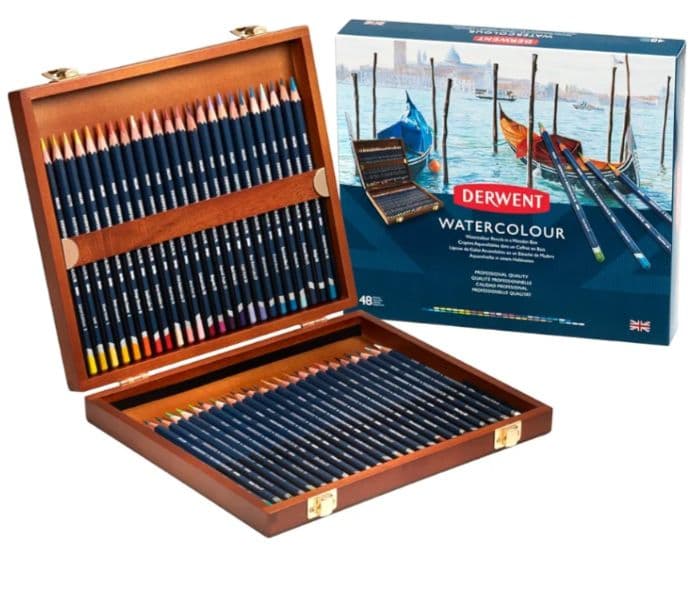 【新品】Derwent 水彩48色セット 木製ボックス ダーウェント（DERWENT） ダーウェント・ウォーターカラーペンシル