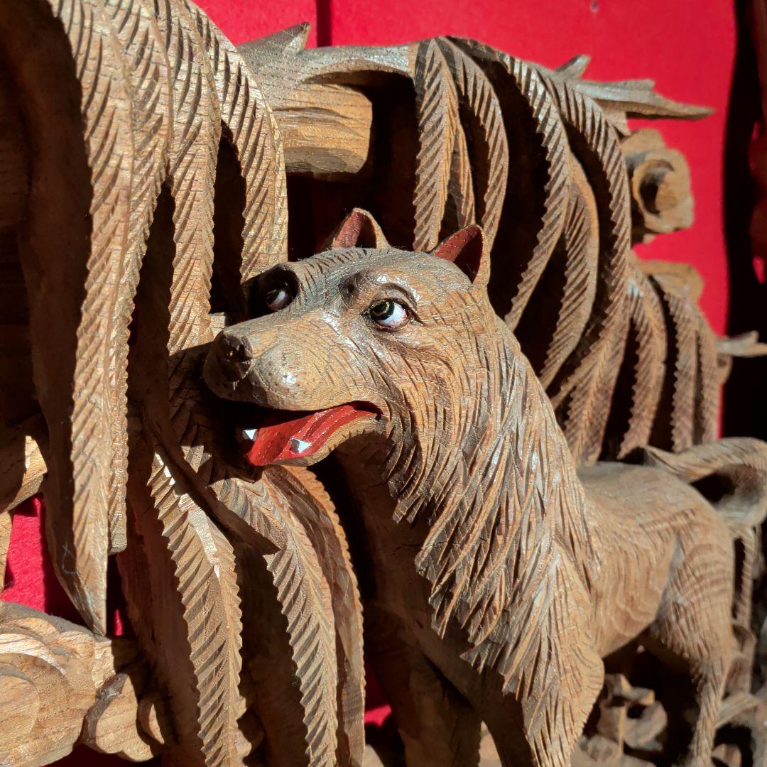 彫刻 木彫 欄間 だんじり 山車 神社仏閣 犬 動物 和柄