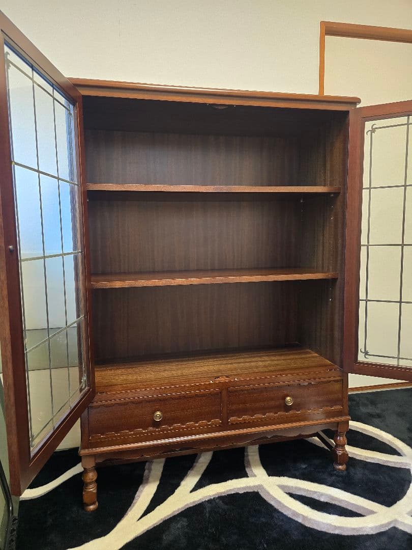 メープル不二屋 ガラス扉 キャビネット メープル不二家 マホガニー
