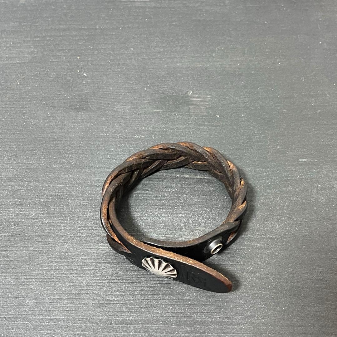 《RRL/ダブルアールエル》Leather Concho Bracelet
