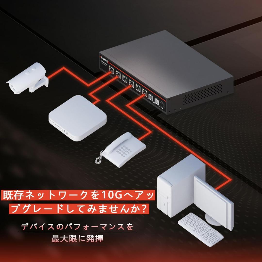 【説明書なし・未使用】10gbps スイッチングハブ 6ポート+2SFP